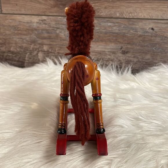 Vintage 70's Christmas Treasury 7" Wood Hobby Rocking Horse Figurine Decor RARE - Picture 5 of 9